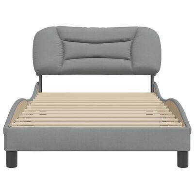 vidaXL Cadre de lit sans matelas gris clair 100x200 cm tissu