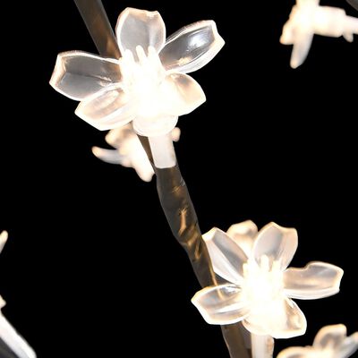 vidaXL Sapin de Noël 128 LED blanc chaud Cerisier en fleurs 120 cm