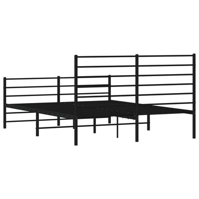 vidaXL Cadre de lit métal sans matelas avec pied de lit noir 140x200cm