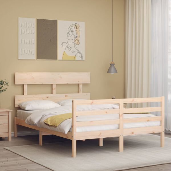 vidaXL Cadre de lit sans matelas 140x200 cm bois massif