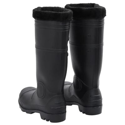 vidaXL Bottes de pluie avec chaussettes amovibles noir taille 43 PVC