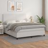 vidaXL Sommier &agrave; lattes de lit avec matelas Blanc 180x200cm Similicuir
