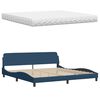 vidaXL Lit avec matelas Hanko bleu 200x200 cm tissu