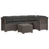 vidaXL Canap&eacute; de Jardin 5 Places avec Coussins Aspect Rotin PP