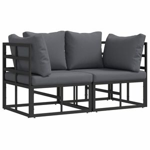 vidaXL 2 pc Mobilier de jardin M&eacute;tal Noir et anthracite