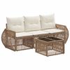 vidaXL Ensemble de canap&eacute; de jardin 4 pc Beige et blanc cr&egrave;me