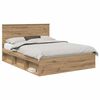 vidaXL Cadre de lit Ch&ecirc;ne artisan 150 x 200 cm Bois de pin massif