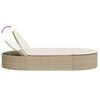 vidaXL Chaise longue double avec coussins beige résine tressée