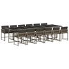 vidaXL Ensemble &agrave; manger de jardin coussins 13 pcs gris r&eacute;sine tress&eacute;e