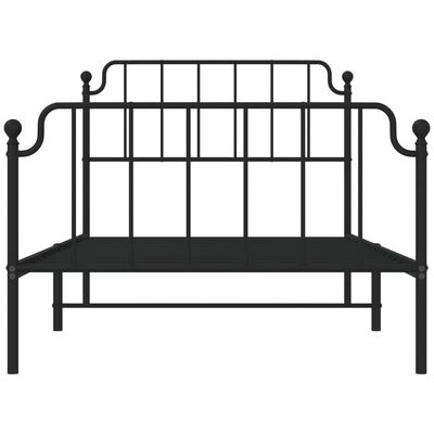 vidaXL Cadre de lit métal sans matelas avec pied de lit noir 107x203cm