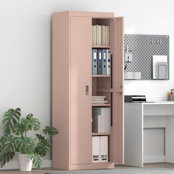 vidaXL Armoire de rangement avec stockage 2 pcs Rose 60 x 40 x 180 cm