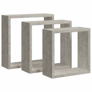 vidaXL &Eacute;tag&egrave;res murales sous forme de cube 3 pcs Gris b&eacute;ton
