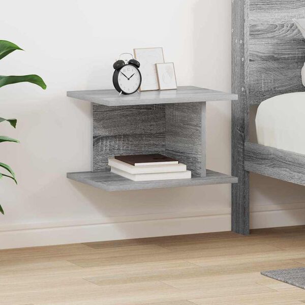 vidaXL Table de chevet Gris Sonoma 40 x 30 x 25 cm Bois d'ing&eacute;nierie