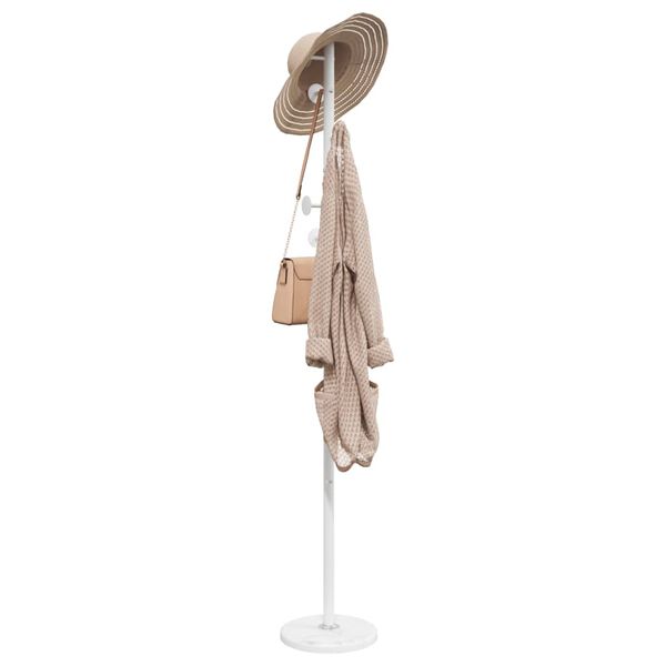 vidaXL Porte-manteau blanc 176 cm fer enduit de poudre