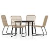vidaXL Ensemble &agrave; manger de jardin 5 pcs Ch&ecirc;ne