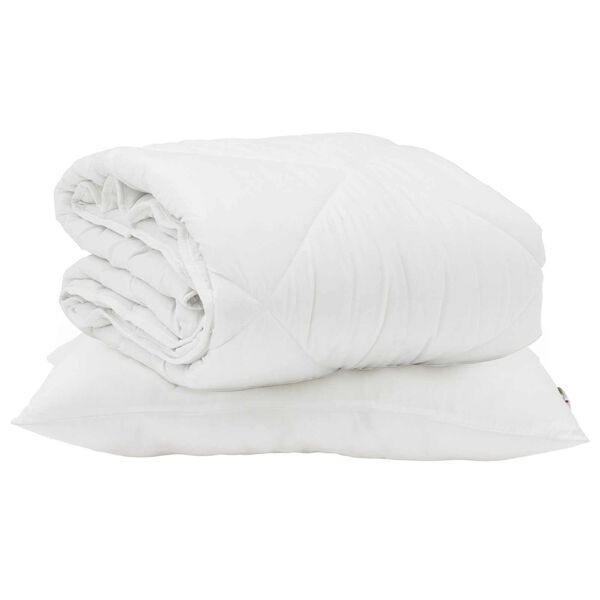 vidaXL Duvet d'&eacute;t&eacute; simple avec oreiller 2 pcs Blanc Microfibre