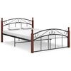 vidaXL Cadre de lit sans matelas noir m&eacute;tal bois ch&ecirc;ne 140x200 cm