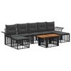 vidaXL Ensemble de canap&eacute; de jardin 8 pc Noir et Gris fonc&eacute; polyrotin