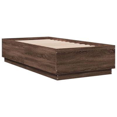 vidaXL Cadre de lit chêne marron 75x190 cm bois d'ingénierie