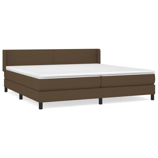 vidaXL Sommier &agrave; lattes de lit avec matelas Marron fonc&eacute; 200x200 cm