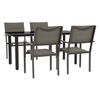 vidaXL Ensemble &agrave; manger de jardin 5 pcs noir textil&egrave;ne et acier