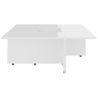 vidaXL Table basse Blanc brillant 79,5x79,5x30 cm Aggloméré