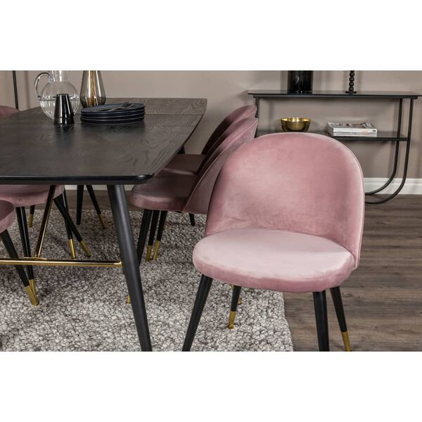 Venture Home Chaises &agrave; manger lot de 2 noir laiton rose poussi&eacute;reux
