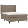 vidaXL Sommier &agrave; lattes de lit avec matelas Taupe 140x190 cm Tissu
