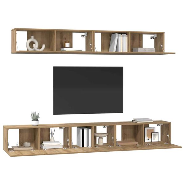 vidaXL Ensemble meuble TV 5 pcs Ch&ecirc;ne artisanal Bois d'ing&eacute;nierie