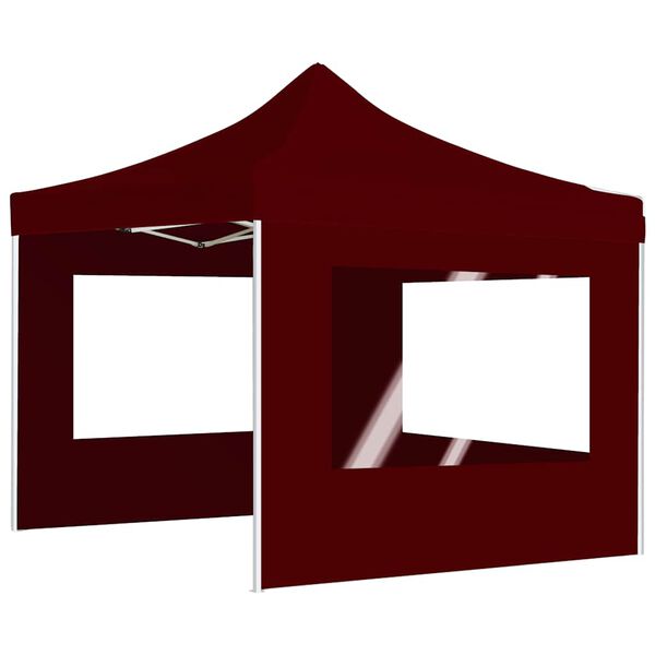 vidaXL Tente de réception pliable avec parois Aluminium 3x3 m Bordeaux