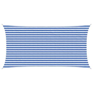 vidaXL Voile d'ombre Bleu et Blanc 2,5 x 5 m HDPE