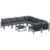 vidaXL Ensemble de canap&eacute; de jardin 9 pc Noir Acier