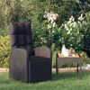 vidaXL Chaise inclinable de jardin et coussin R&eacute;sine tress&eacute;e Noir