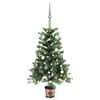 vidaXL Arbre de No&euml;l artificiel pr&eacute;-&eacute;clair&eacute; et boules 65 cm vert