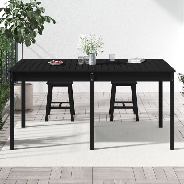 vidaXL Table de jardin noir 159,5x82,5x76 cm bois massif de pin