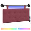 vidaXL T&ecirc;te de lit suspendue Avec lumi&egrave;re LED Bordeaux Tissu