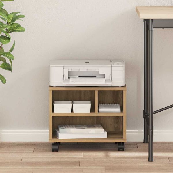 vidaXL Support d'imprimante Ch&ecirc;ne artisanal 41 x 32 x 33.5 cm