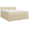 vidaXL Lit boxspring avec matelas Cr&egrave;me 200 x 200 cm Tissu