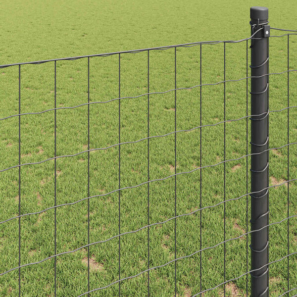 vidaXL Clôture Euro Gris 1.2 x 25 m Fer revêtu de PVC