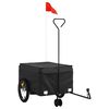vidaXL Remorque de v&eacute;lo noir 45 kg fer