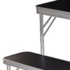 Redcliffs Ensemble de table pliable et 2 bancs de camping Noir