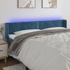 vidaXL T&ecirc;te de lit &agrave; LED Bleu fonc&eacute; 163x16x78/88 cm Velours