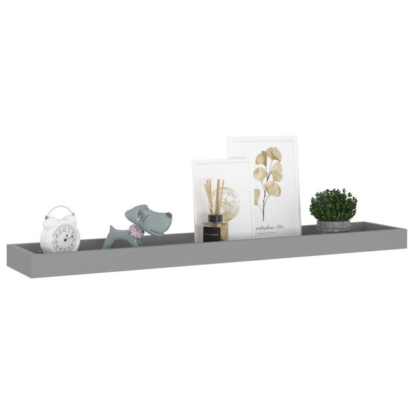 vidaXL &Eacute;tag&egrave;res murales Loggia 4 pcs Gris 80x15x4 cm MDF