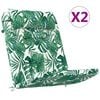 vidaXL Coussins de chaise 2 pcs Tissu Oxford Motif feuille