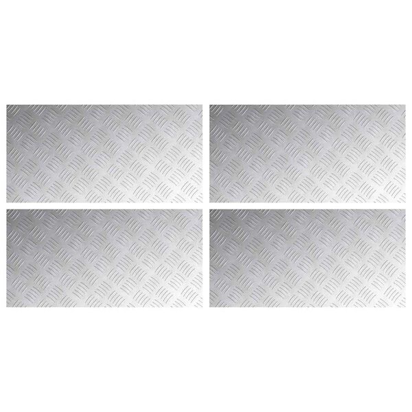 vidaXL Nez de marche Rectangulaire 4 pcs Argent&eacute; 80 x 40 cm Aluminium