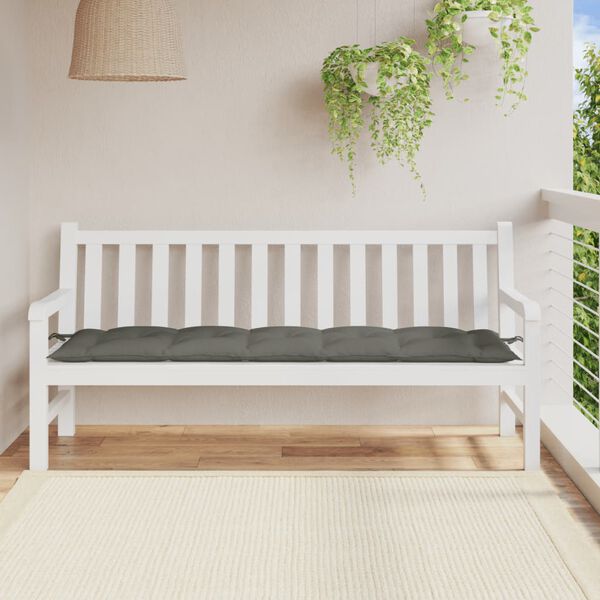 vidaXL Coussin de banc de jardin gris fonc&eacute; m&eacute;lang&eacute; 180x50x7 cm tissu