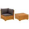 vidaXL 2 Pi&egrave;ce Ensemble de salon de jardin Bois d'Acacia Massif Marron