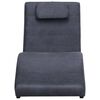 vidaXL Chaise longue avec oreiller Gris Similicuir daim