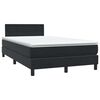 vidaXL Sommier &agrave; lattes de lit avec matelas et LED noir 120x210 cm velours