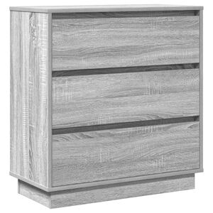 vidaXL Cabinet de chevet Gris 71 x 34,5 x 75 cm Bois d'ing&eacute;nierie